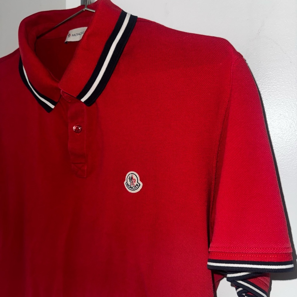 Moncler Vibrant Red Polo Shirt for Men SIZE XL